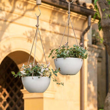 Load image into Gallery viewer, Matte White Hanging Pot- 8 Inch