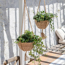 Load image into Gallery viewer, Seagrass Brown hanging Pot - 9 Inch