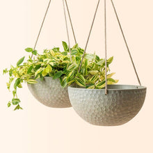 Load image into Gallery viewer, Honeycomb Grey Hanging 10" Pot