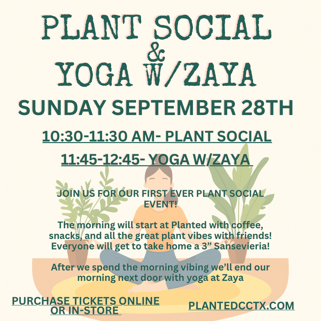 Planted Social & Yoga September 28th