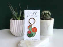 Load image into Gallery viewer, Blooming Cacti Plant Keychain | Summer Gift + Garden Gift
