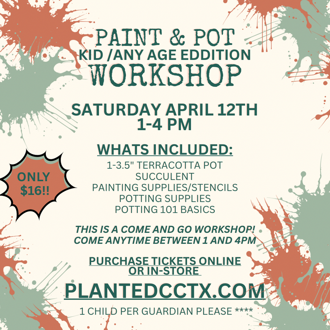 Workshop: Paint & Pot April 12TH