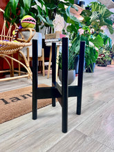 Load image into Gallery viewer, Black Bamboo Plant Stand- Adjustable size 8- 12&quot;

