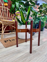 Load image into Gallery viewer, Cherry wood Bamboo Plant Stand- Adjustable size 8- 12&quot;
