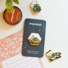 Load image into Gallery viewer, Succulent Terrarium Enamel Pin
