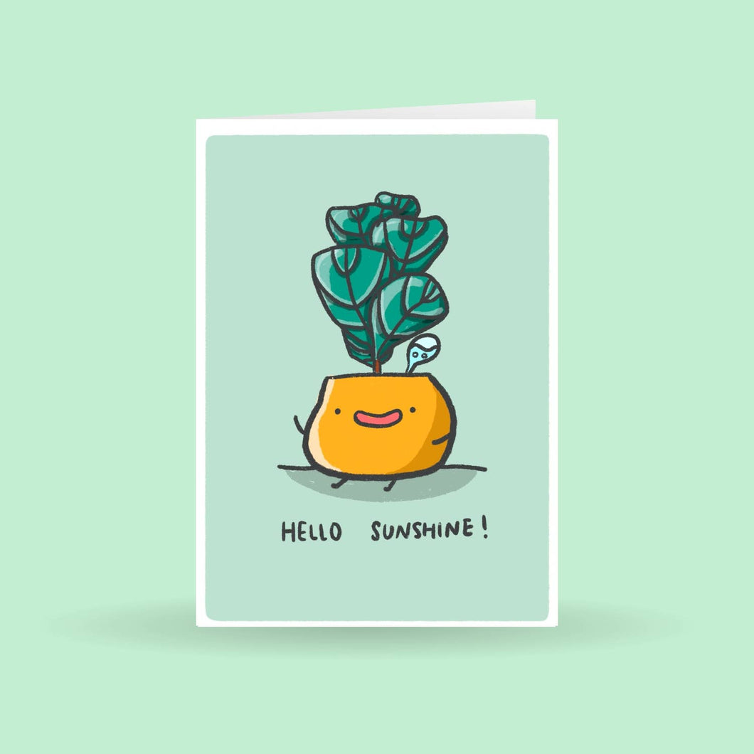 Hello Sunshine Plant Greeting Card