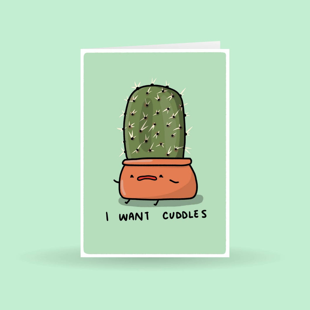 I want Cuddles Cacti Greeting Card