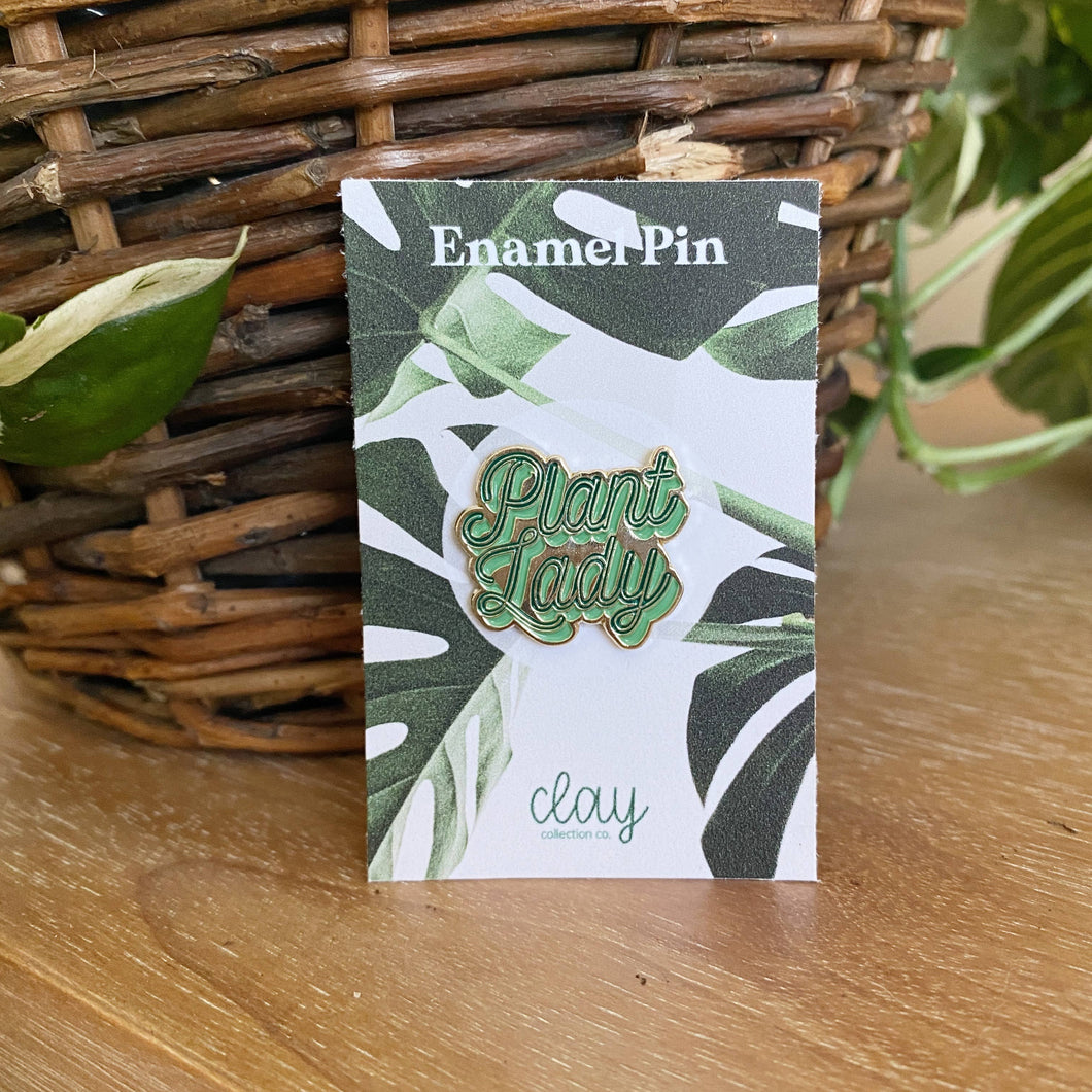 Plant Lady Script Enamel Pin